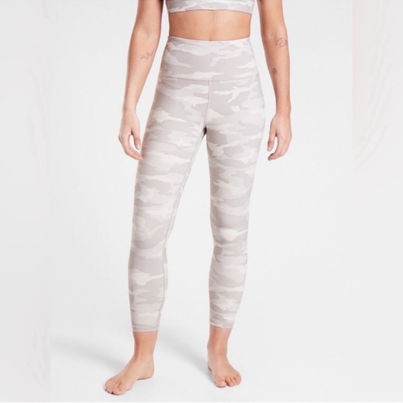 Athleta Pants - NWOT Athleta Elation 7/8 yoga athletic tights / leggings abalone grey camo print
